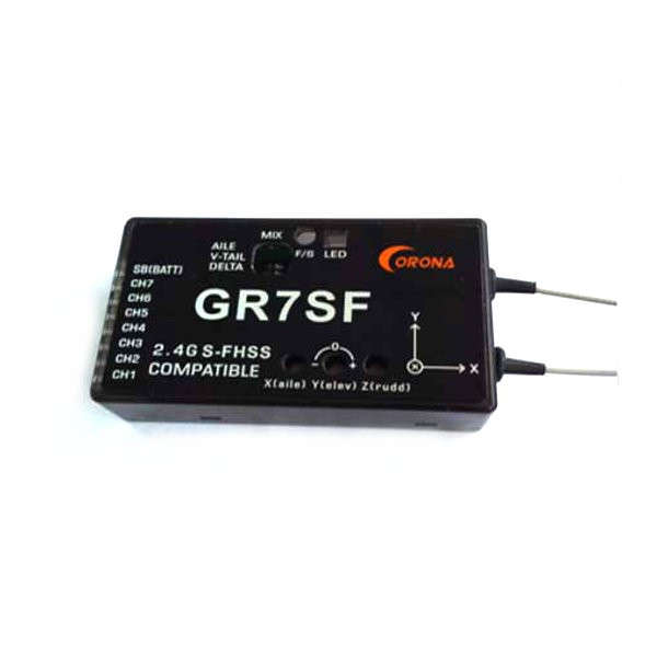 CORONA 2.4G 7CH GR7SF S-FHSS Compatible Receiver With Gyro for Futaba T6J T8J T