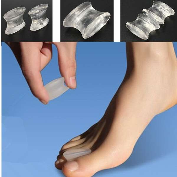 2Pcs Soft Silicone Gel Toe Separators Straightener Corrector Bunion Protector P