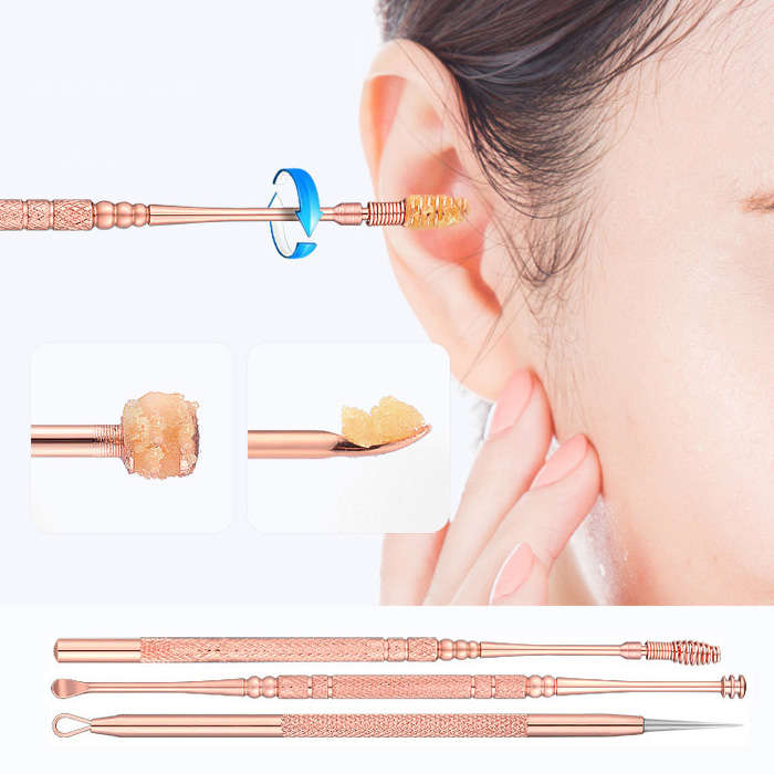 Ear Pick Ear Wax Remover Earpick Spring Massager Rotated Cleaner Kits Cleaning