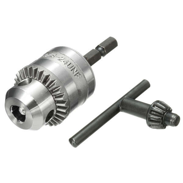 0.6-6mm Drill Chuck Driver Converter 3/8 Inch 24UNF With 1/4 Inch Hex Shank Ada