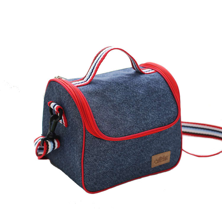 IPRee Portable Denim Lunch Bag Picnic Bento Box Insulated Pack Drink Food Therm