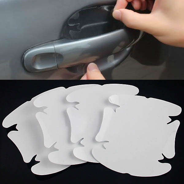 4x Invisible Adhesive Car Door Handle Scratch Protector Film Sheet