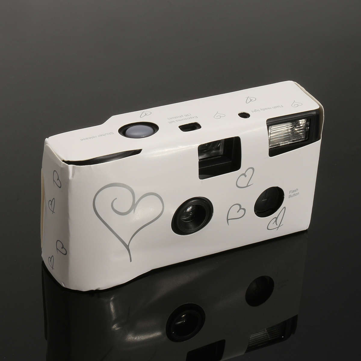 Hearts Disposable Camera with Flash 36exp for Bridal Wedding Party