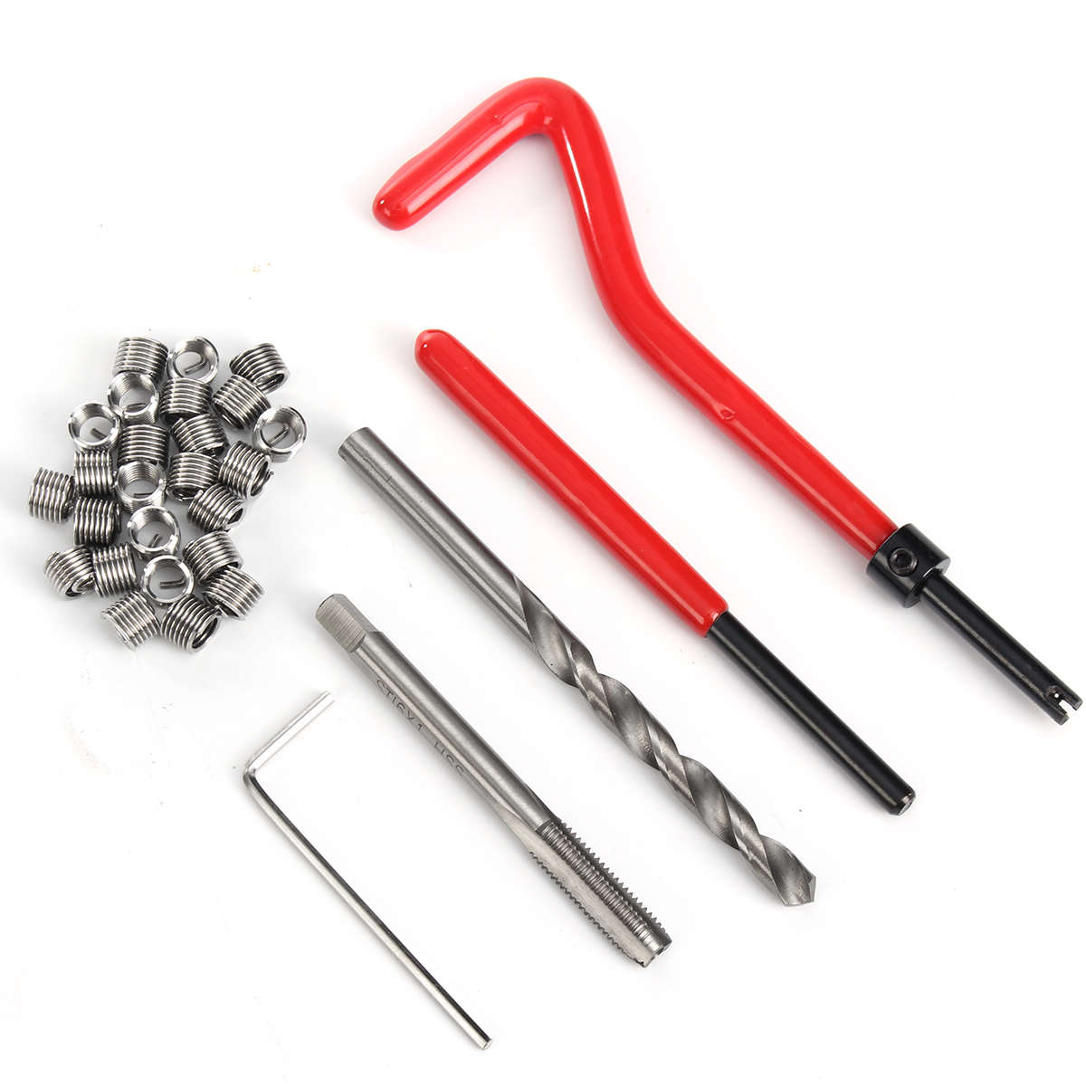 30pcs M6 x1.0 Helicoil Restoring Thread Repair Tools Wire Insert Kit Compatible