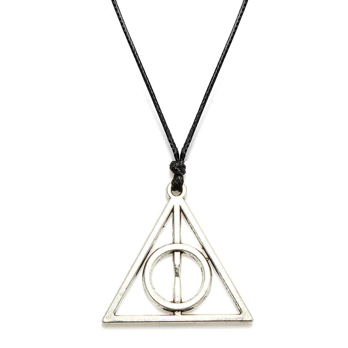 Unsiex Silver Plated Tibetan Charm Leather Cord Pendant Necklace