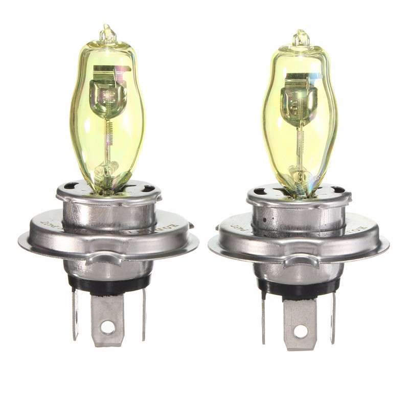 H4 100W Car HOD Halogen Xenon Bulb Lamp Headlight Yellow 3000K-3600K DC 12V