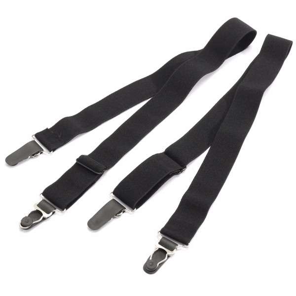 Men Black Military Y Shirt Socks Stays Adjustable Garter