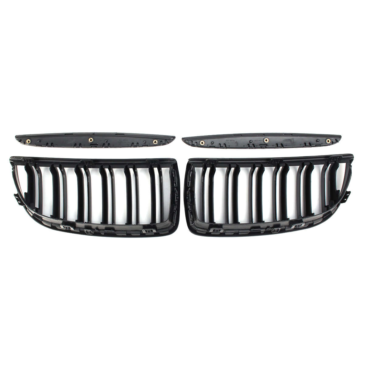 One Pair Car Matt Black Front Kidney Double Slat Grille Set For BMW E90 E91 200