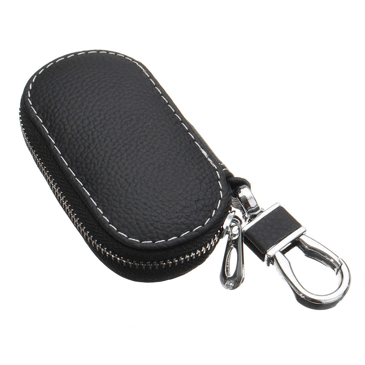Universal Car PU Leather Smart Remote Key Holder Bags Cases Black 90x50x22mm