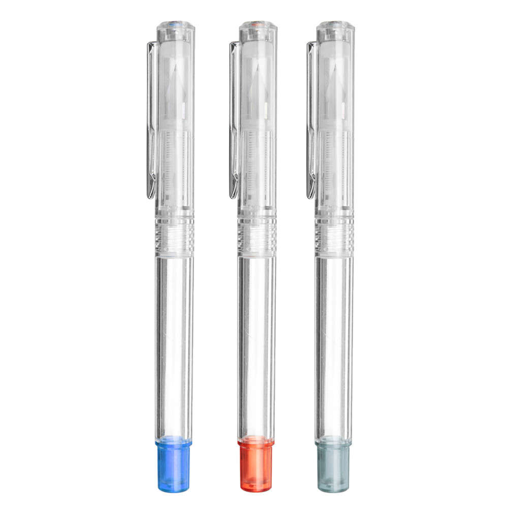 Classical 0.5mm Fine Nib Transparent Fountain Pen Smooth Writing Calligraphy Pe