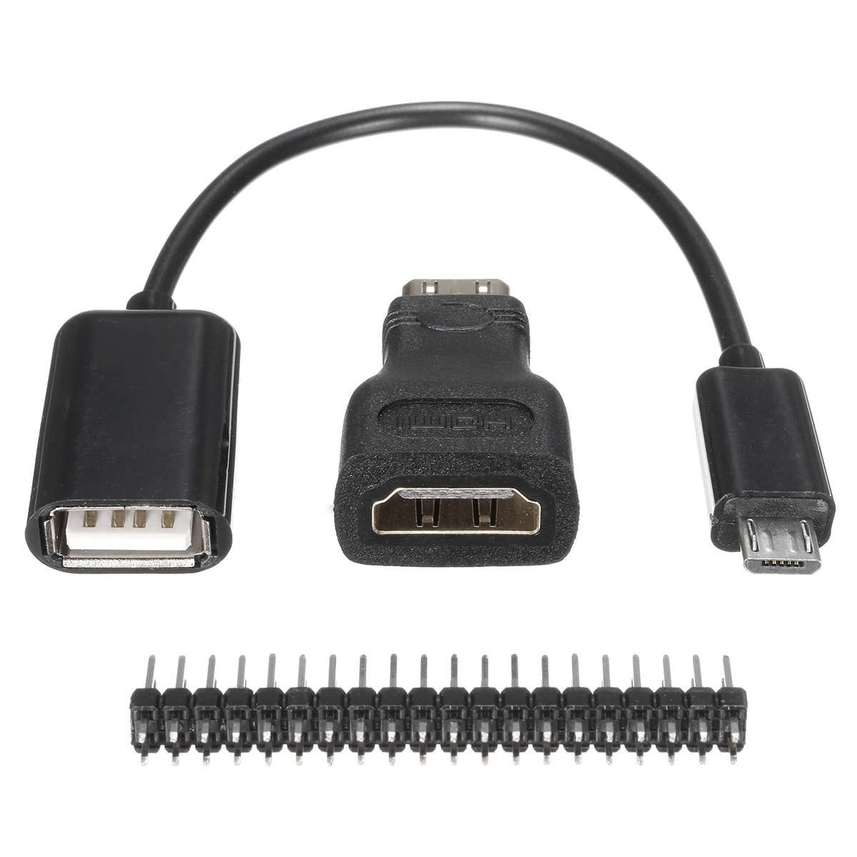 3 in 1 Mini-HDMI to HDMI Adapter+Micro USB to USB Female Cable+40P Pin Kits For
