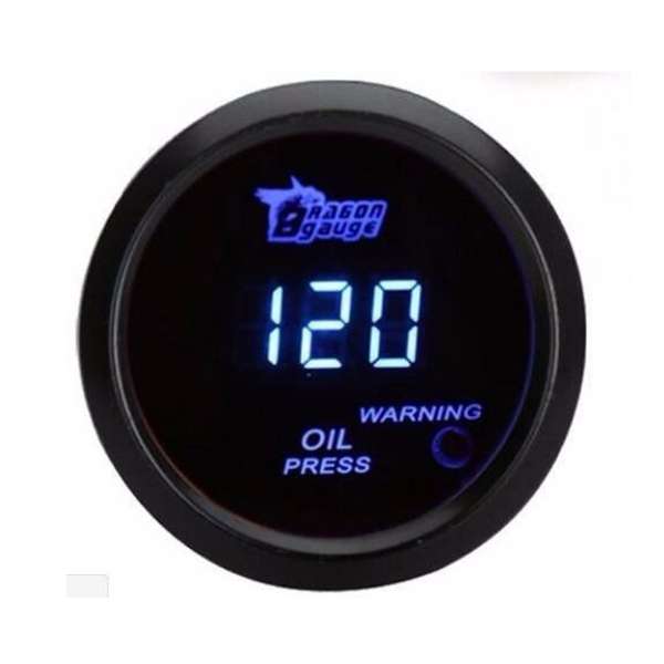 2inch 52mm 120 PSI Digital Blue LED Oil Pressure Gauge With Sensor Auto Car Mot