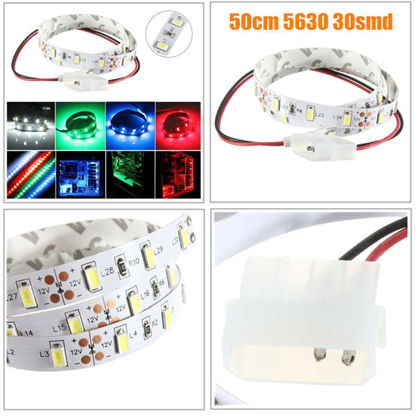 50CM SMD 5630 Non Waterproof LED Flexible Strip Light PC Computer Case Adhesive
