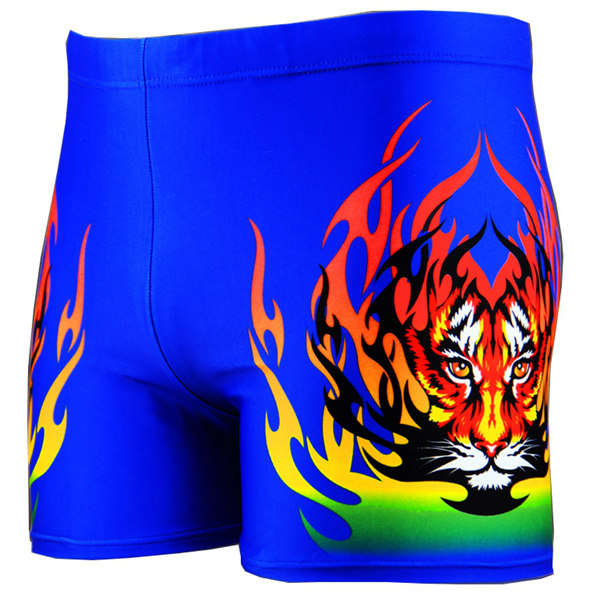 Men Fire Tiger Printing Swimming Trunks Sports Shorts Inner Boxers