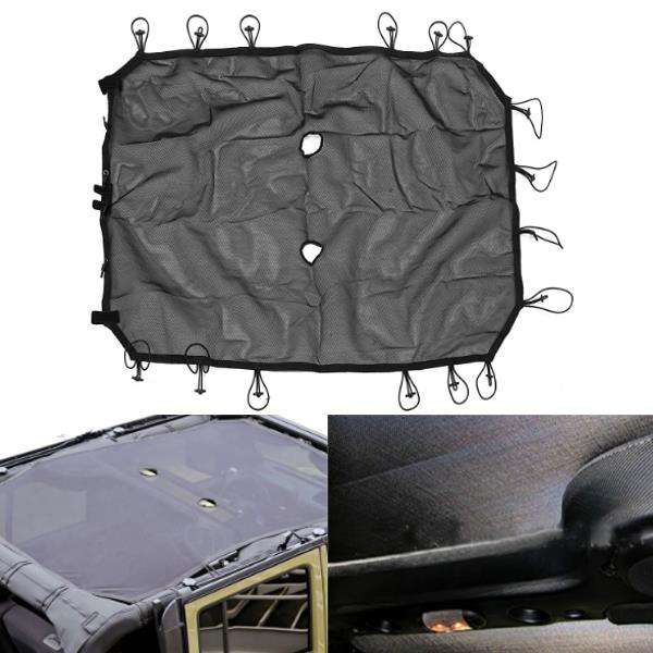 Sun Shade Mesh Full Top Cover UV Protector For Jeep Wrangler JK 4 door 2017-2016