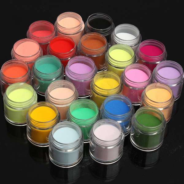 24 Colors Acrylic Manicure Nail Art Powder Dust Decoration