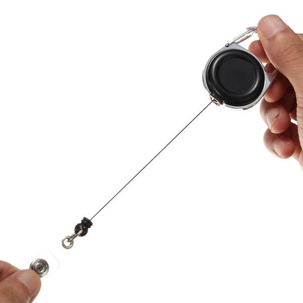 Retractable Chromed Metal Housing Badge Reel Belt Clip