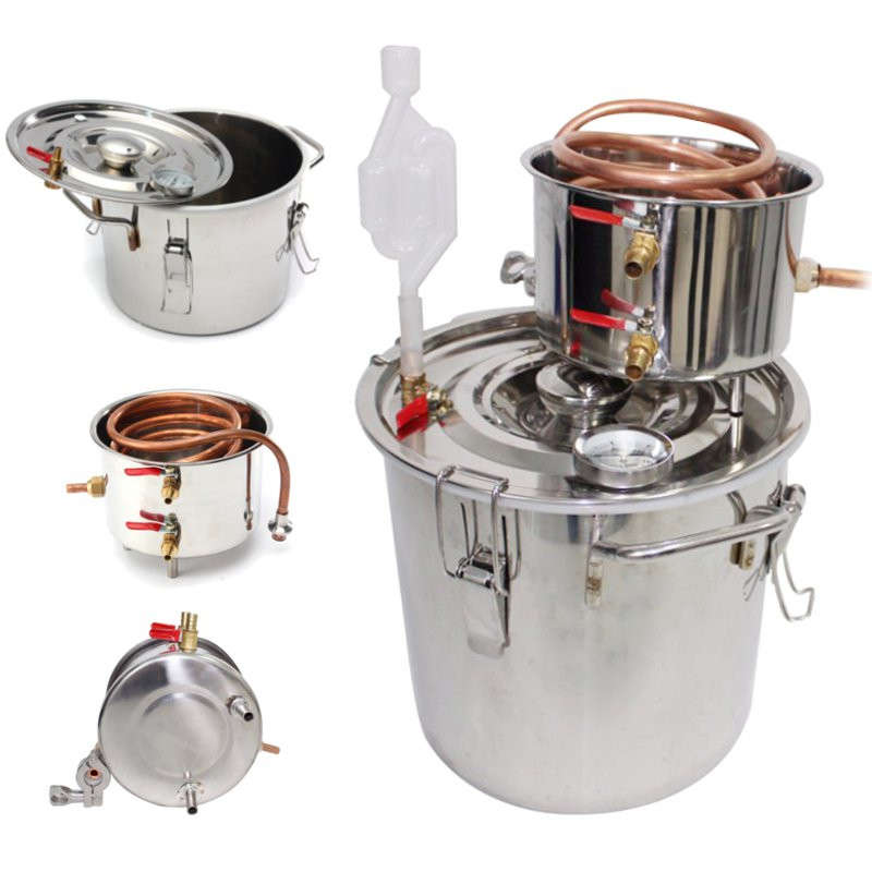 8 Gallon/30L Alcohol Moonshine Water Copper Home Stainless Alcohol Distiller