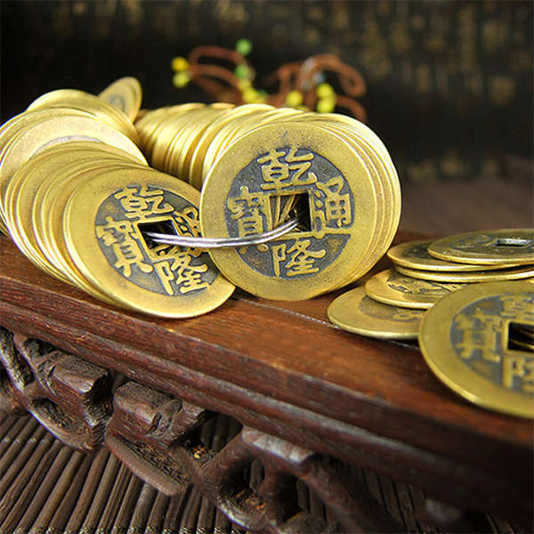 10Pcs Antique Copper Chinese Qing Dynasty Lucky Copper Coins