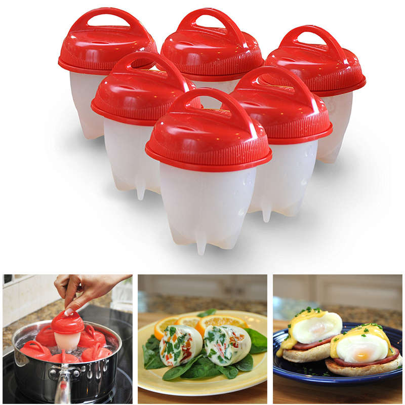 6PCS Honana Egglettes Maker Egg Boiler Hard Boiled Eggs without the Shell Eggie