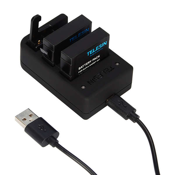 TELESIN Dual Battery Charger for Wifi Remote Control Charger with 2pcs Batterie