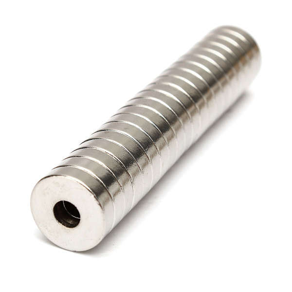 20pcs N50 15mm x 4mm 5mm Hole Strong Round Neodymium Countersunk Ring Magnets