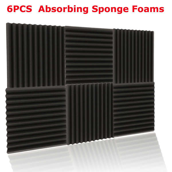6Pcs 30x30x5cm Acoustic Wedge Soundproofing Sound-Absorbing Noise Foam Tiles