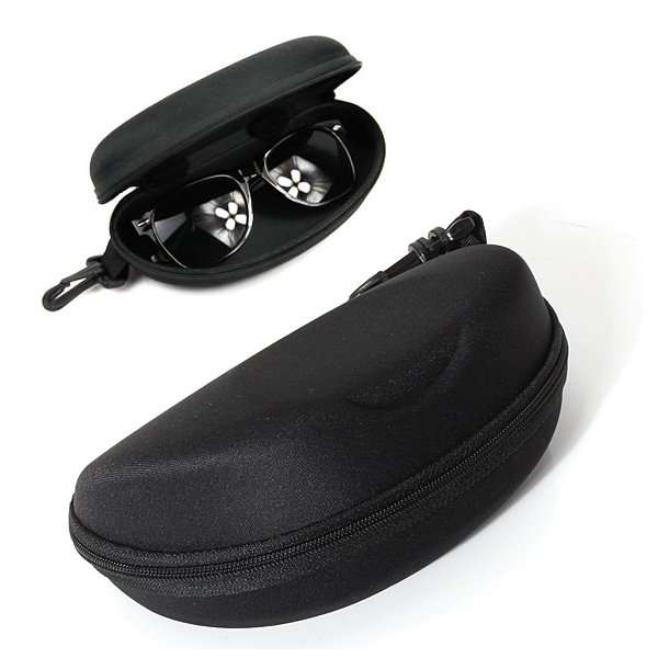 Zipper Eye Glasses Sunglasses Hard Case Box Black