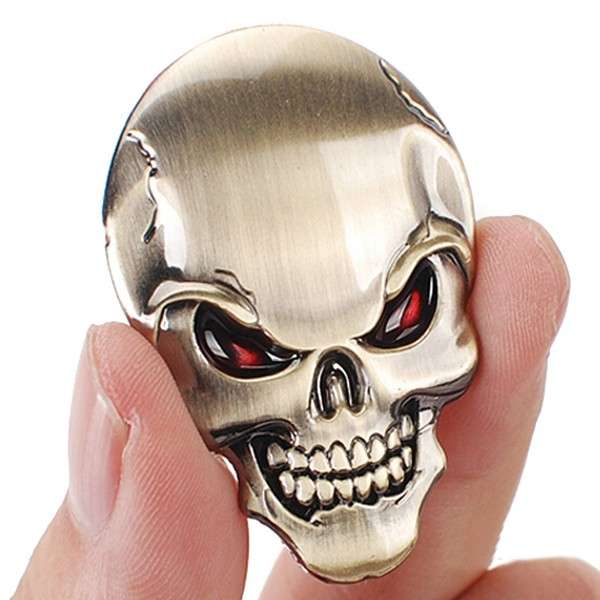 Demon Skulls Metal 3D Car Sticker Skull Bone Emblem Badge Decals Sticker