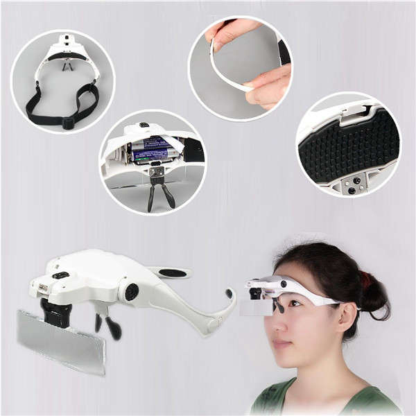 1.0X 1.5X 2.0X 2.5X 3.5X Magnifier Loupe Magnifying Glasses With 2 LED Lights L