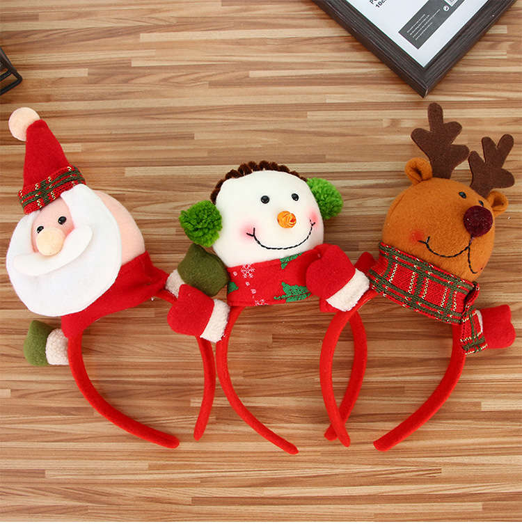 Christmas Headband Reindeer Antlers Santa Ear Hair Hoop Christmas Party Hair Ac