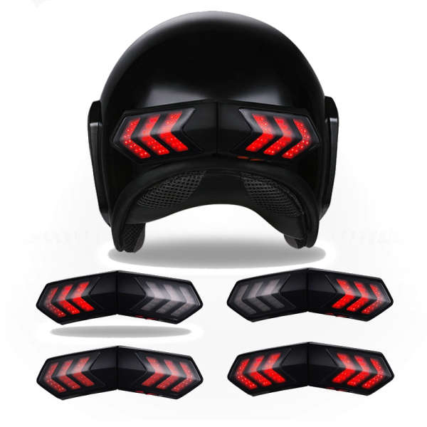 12V Wireless Smart Motorcycle Helmet Lights W/ USB Charging Casque Brake Signal