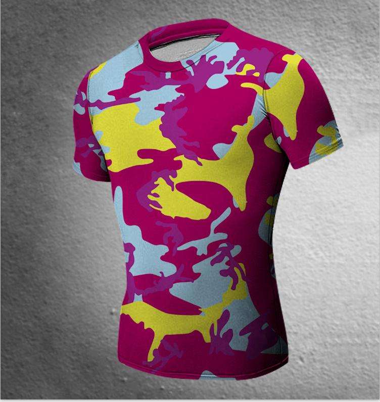 Men Base Layer Camouflage T Shirt Fitness Tights Quick Dry Clothing Male