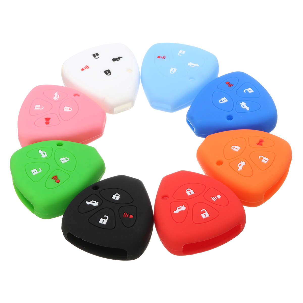 Car Key Case Cover 4 Button Silicone Keyless Remote Key Case Shell Cover For TO