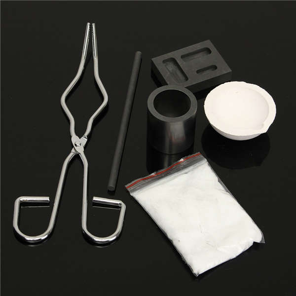 6pcs Crucible Tongs Square Graphite Cylindrical Crucible Lab Supplies