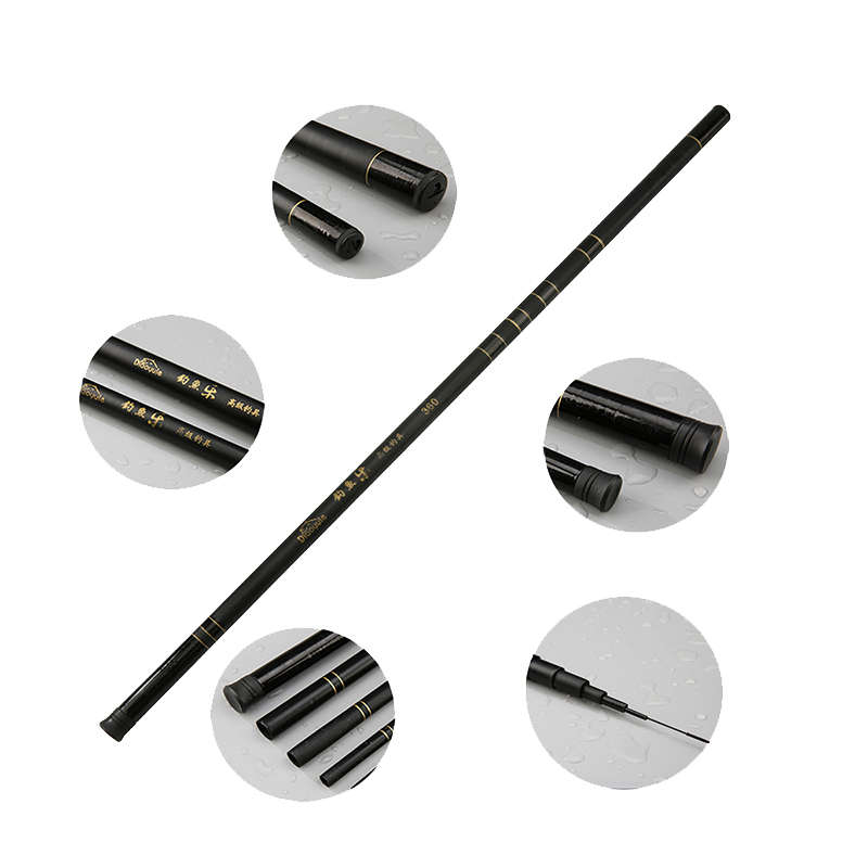 ZANLURE 2.7-7.2M Glass Fiber Black Stream Hand Pole Telescopic Spinning Freshwa