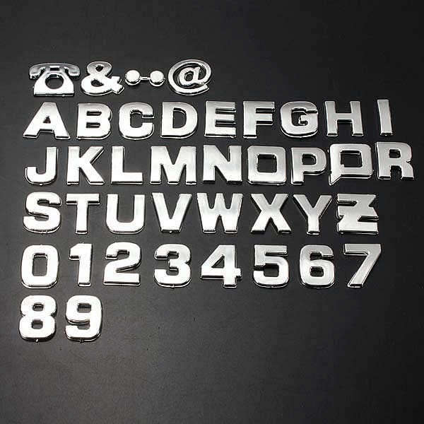 3D Self-adhesive Chrome Number Letter Symbol Sign Car Sticker
