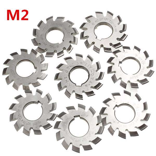 Module 2 Diameter 22mm 20degree #1-8 HSS Involute Gear Milling Cutter