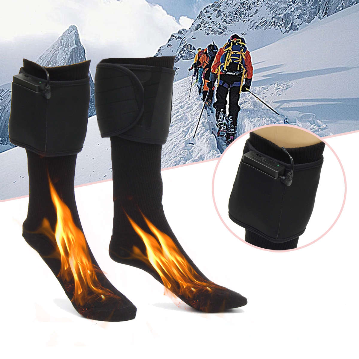 Winter Outdoor Electric Heater Travel Battery Heated Socks Cotton Socks Comfort