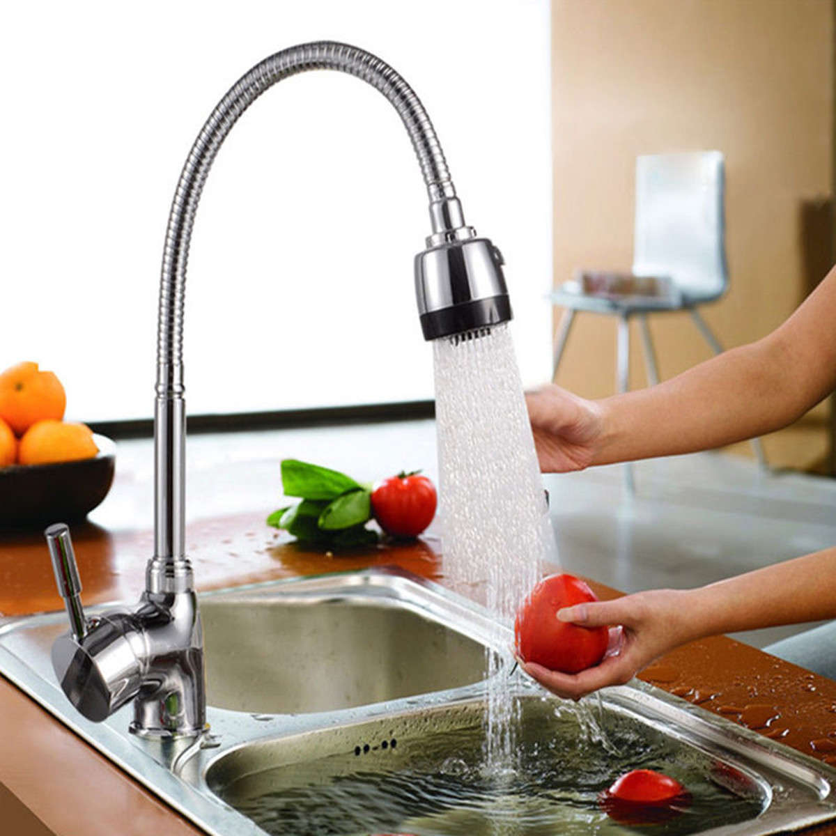 Kitchen 360¿¿ Swivel Spout Single Handle Sink Faucet Pull Down Spray Mixer Tap