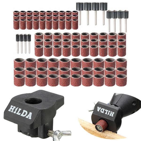 102pcs 80 Grit Sanding Drum Kit with Sanding and Grinding Guide Attachment Loca