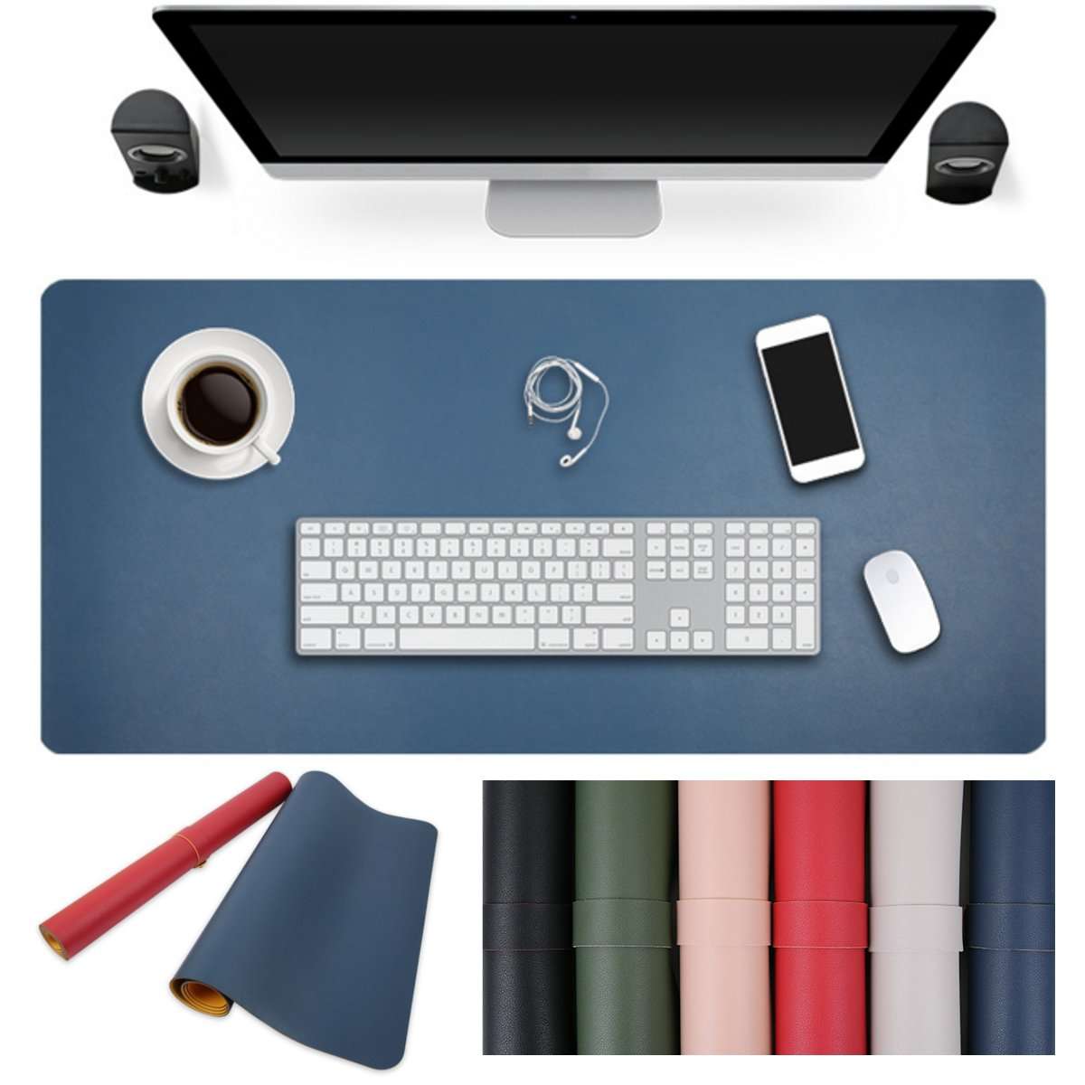 90x45cm Both Sides Two Colors PU leather Mouse Pad Mat Large Office Gaming Desk