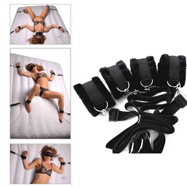 Thicken Fleece Bondage Bed Cuffs Collar Sex Adult Toys For Couples