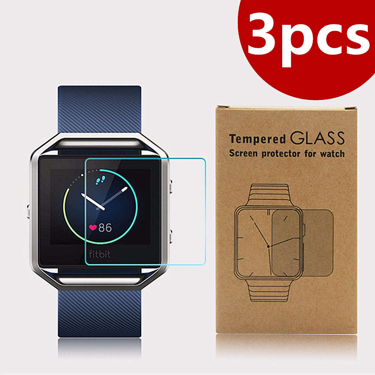 3 PCS Premium Tempered Glass Protective Film Smarrt Watch Screen Protector for