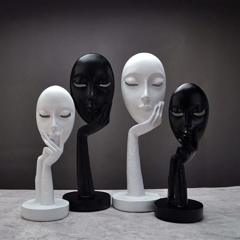 Nordic Style Simple Creative Household Decorations Resin Portrait Mask Crafts T