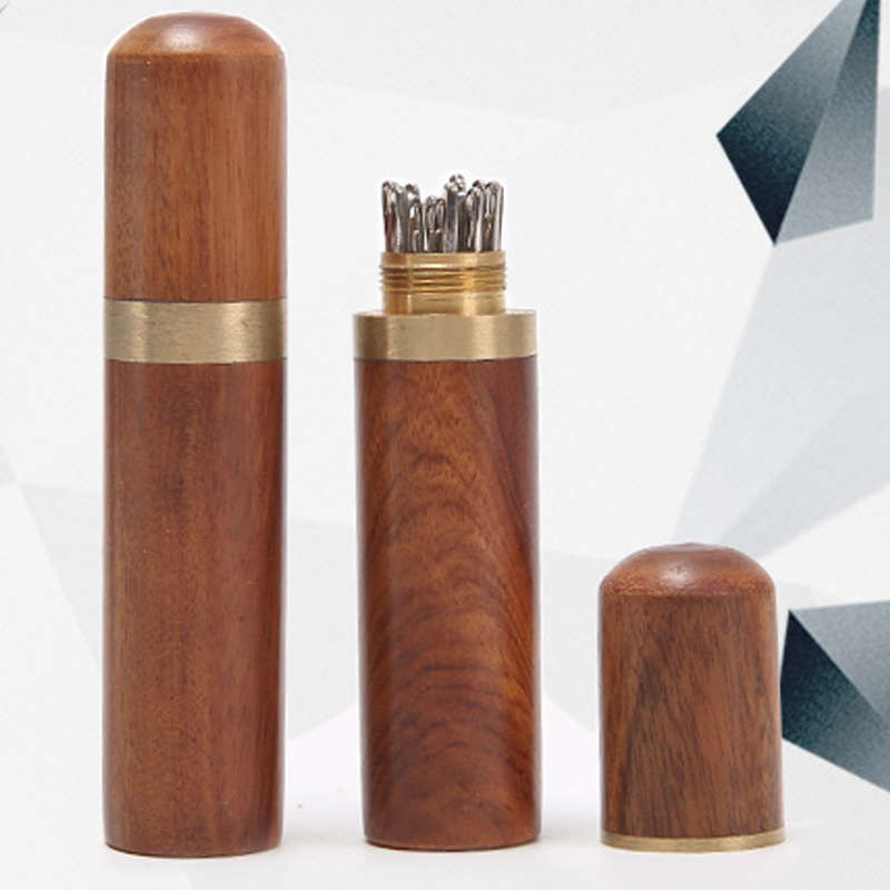 Hand Sewing Needles Embroidery Mending Housing Case Durable Practical Wood Box