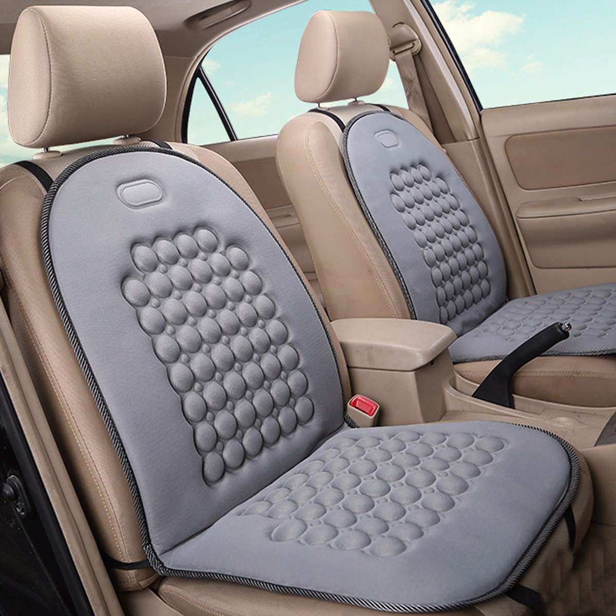 Car Seat Cushion Therapy Massage Cover Padded Bubble Foam Grey