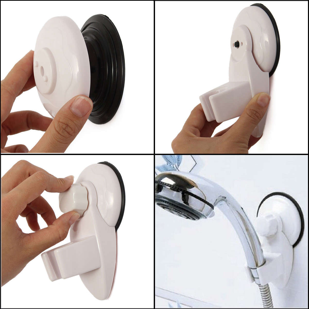 Adjustable Chuck Shower Head Holder Bathroom Wall Mounted Bracket With Sucker