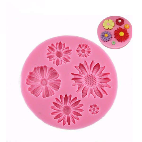 KCASA Daisy Silicone Fondant Cake Mold Chocolate Polymer Clay Mould