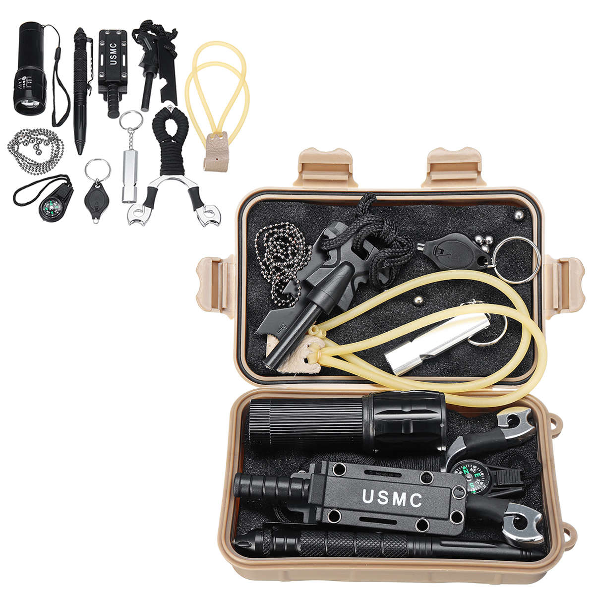 SOS Outdoor Emergency Survival Equipment Kit Gear Tools Kit Tactical Hunting Ca